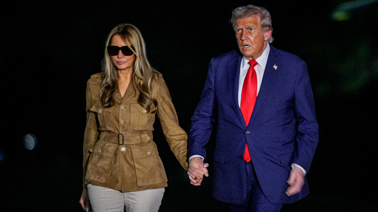 Melania Trump with haggard looking Donald Trump