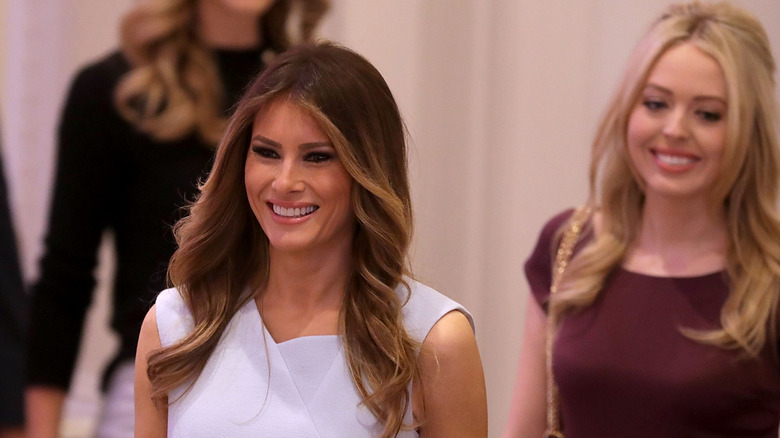 Melania and Tiffany Trump at an event together.
