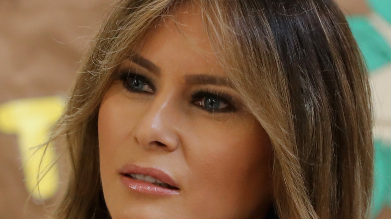 Melania Trump looking up