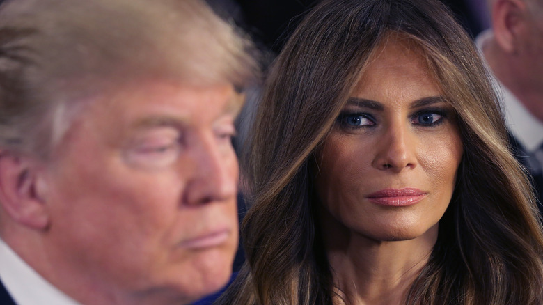 Melania Trump looking at Donald Trump