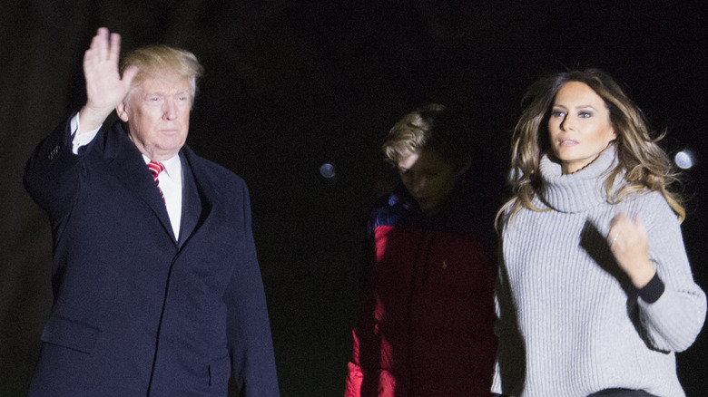 Donald Trump walking with Melania Trump