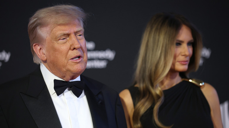 Donald Trump and Melania Trump arriving at the Kennedy Center