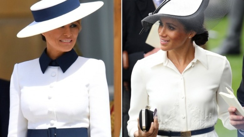 Melania Trump on her official State Visit to the United Kingdom, Meghan Markle at the Royal Ascot in 2018