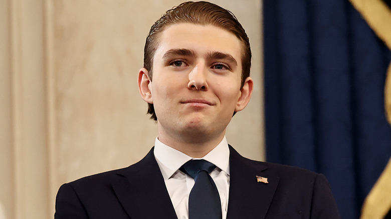 Barron Trump attending Donald Trump's inauguration ceremony