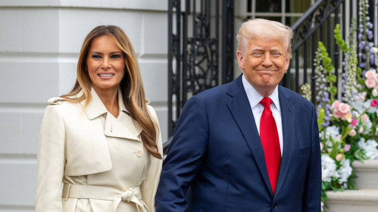 Melania Trump and Donald Trump smiling