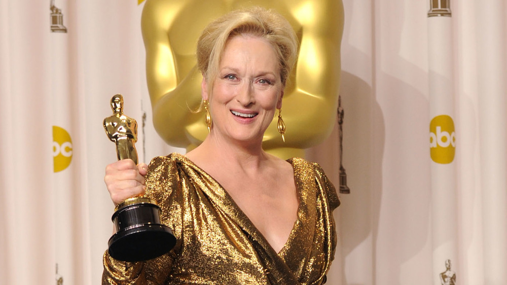 Meryl Streep gold dress Oscar