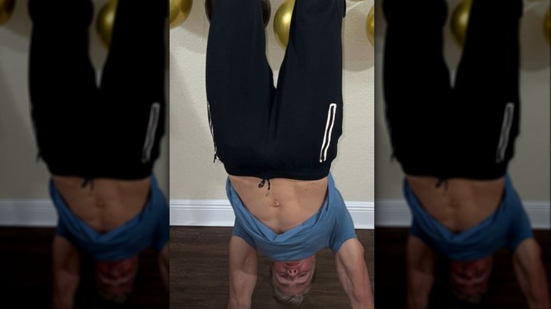 Micah Plath doing a handstand