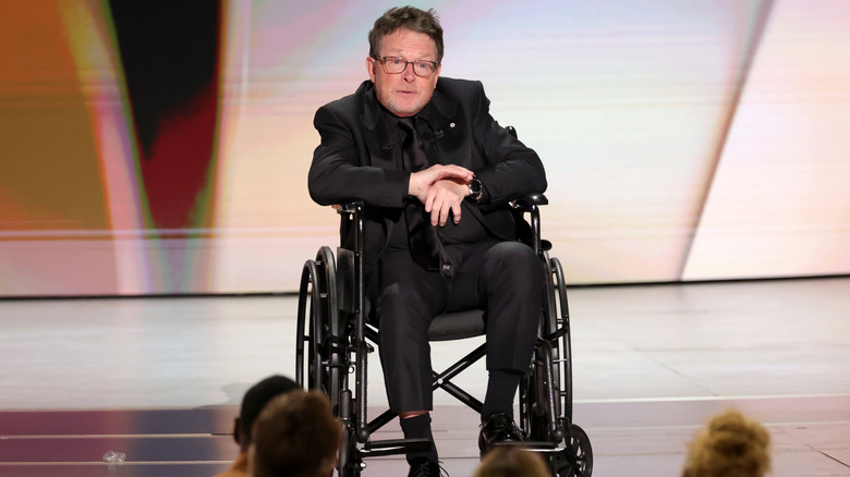 Michael J. Fox accepting his Bob Hope Humanitarian Award at the 2026 Primetime Emmys