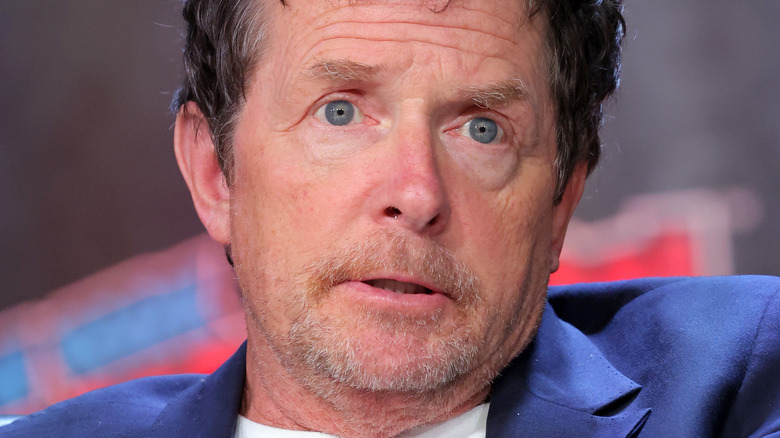 Michael J. Fox glaring