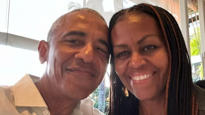 Barack Obama and Michelle Obama selfie