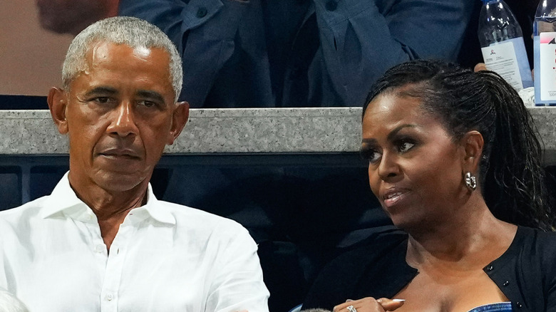 Barack Obama Michelle Obama at a tennis match
