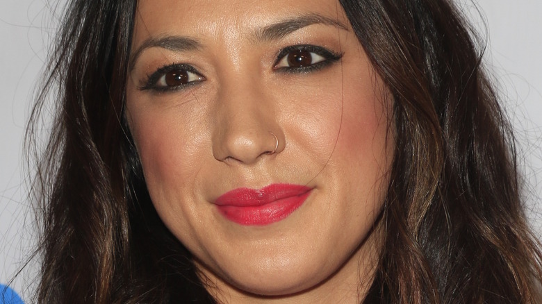 Michelle Branch poses in red lipstick 