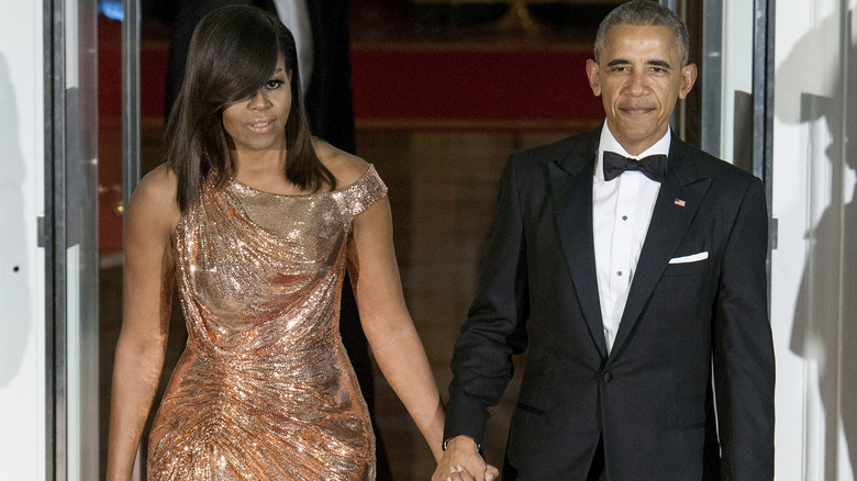 Michelle and Barack Obama in formal wear