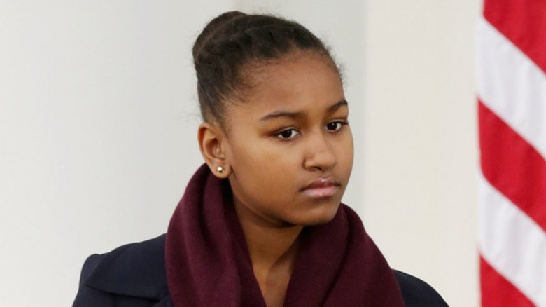 Sasha Obama at a thanksgiving event