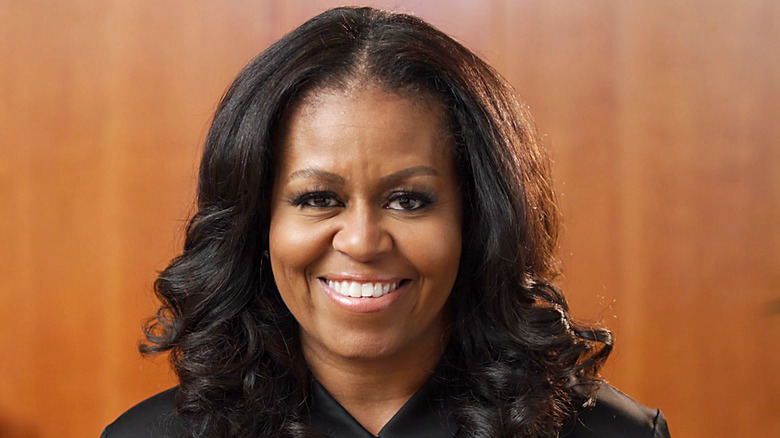 Michelle Obama straight hair smiling