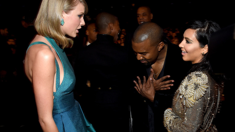 Taylor Swift, Kanye West, and Kim Kardashian