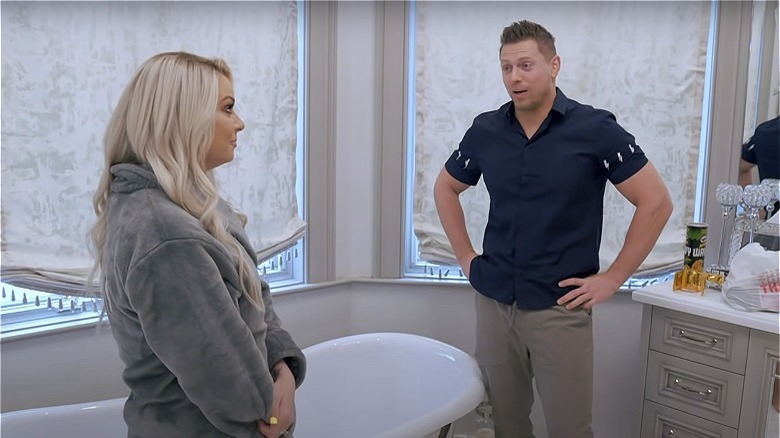 Maryse Mizanin and Mike Mizanin talking
