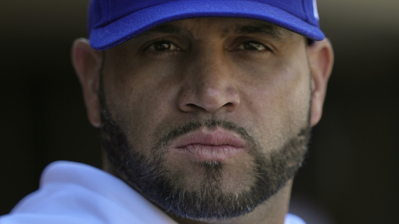 Albert Pujols looks into the camera