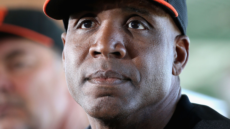 Barry Bonds wearing hat