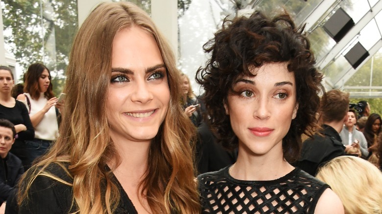 Cara Delevingne and St. Vincent smiling