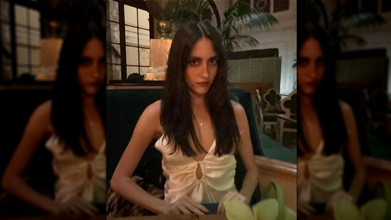 Mathilda Gianopoulos sitting at a dinner table