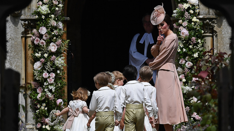 Kate Middleton shushing children