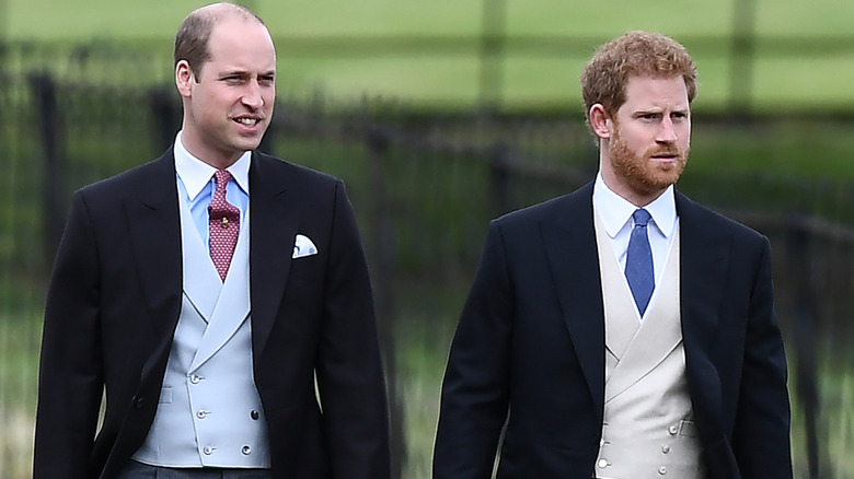 Prince William walking with Prince Harry