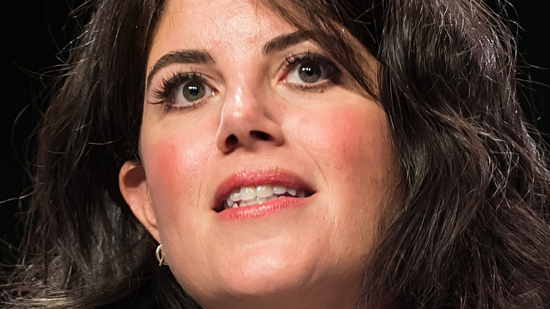 Monica Lewinsky with up-tilted chin