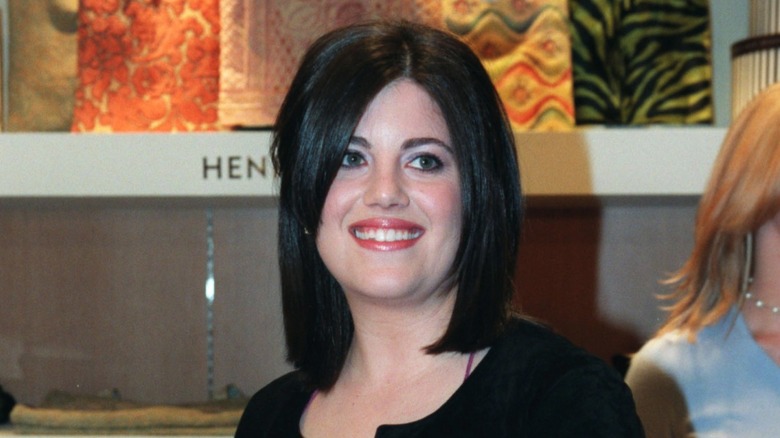 Monica Lewinsky at Henri Bendel selling her handbags