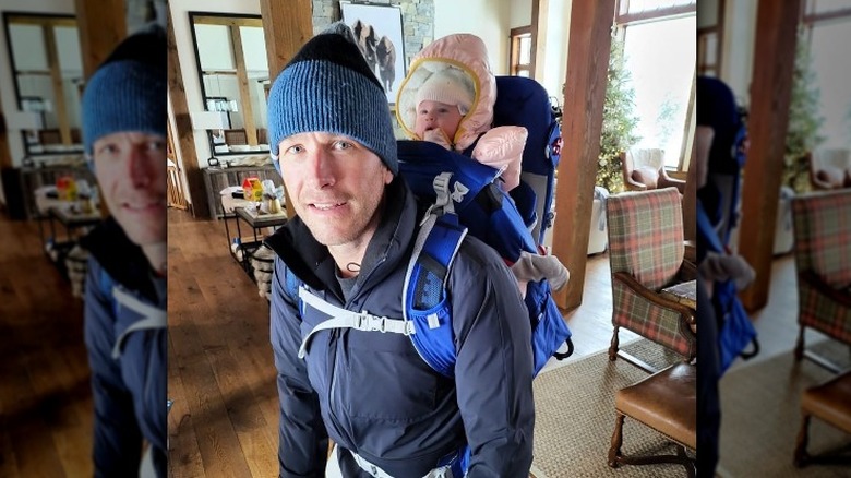 Bode Miller poses with his young daughter