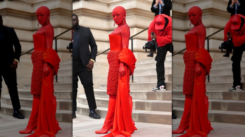 Doja Cat Schiaparelli red outfit