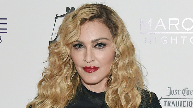 Madonna posing for cameras