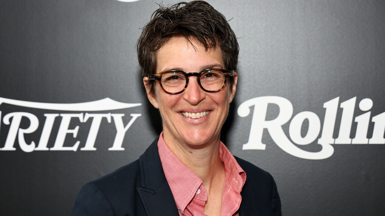 Rachel Maddow smiling the red carpet