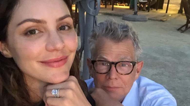 Katharine McPhee, David Foster smiling