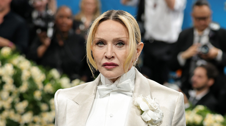Madonna wearing white tuxedo at the Met Gala