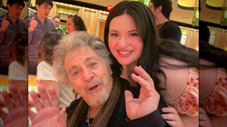 Olivia Pacino smiling and posing with father Al Pacino.