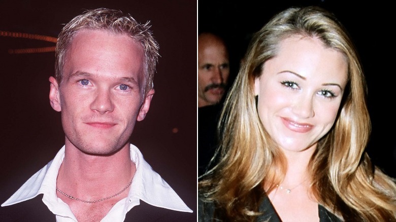 Neil Patrick Harris smiling and Christine Taylor smiling