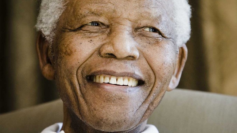 Nelson Madela gray hair smiling