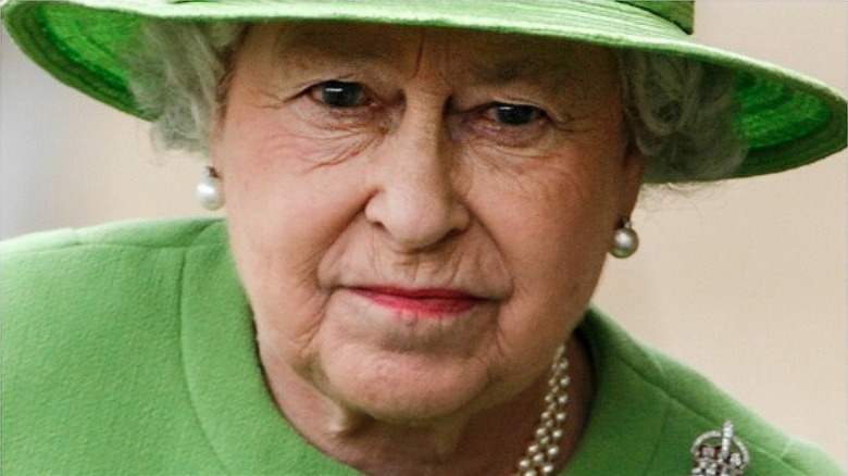 Queen Elizabeth frowning