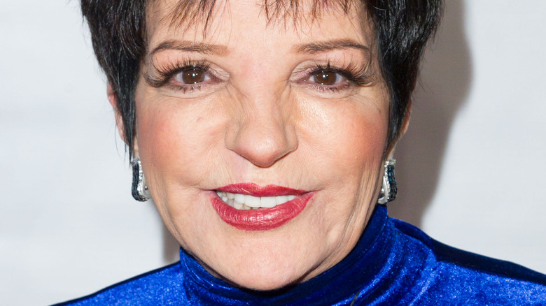 Liza Minnelli smiles on a red carpet