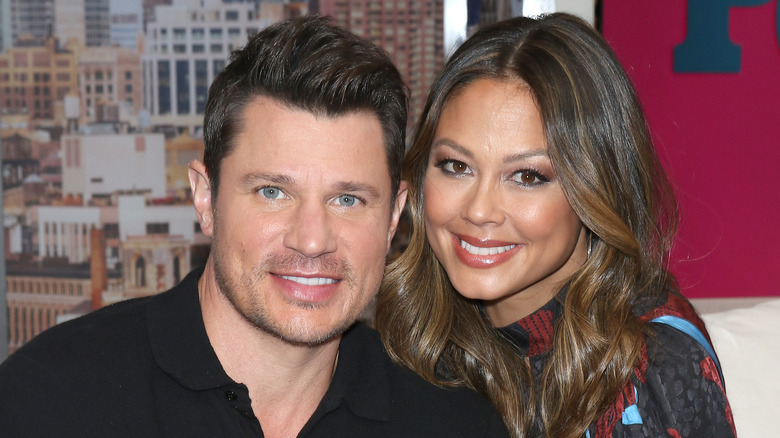 Nick and Vanessa Lachey smiling