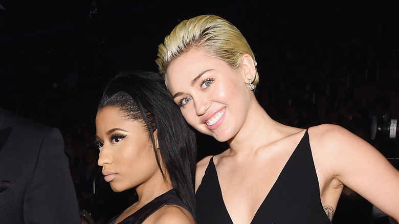 Nicki Minaj and Miley Cyrus at event