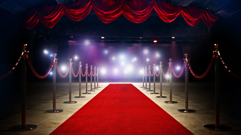 Red carpet with lights