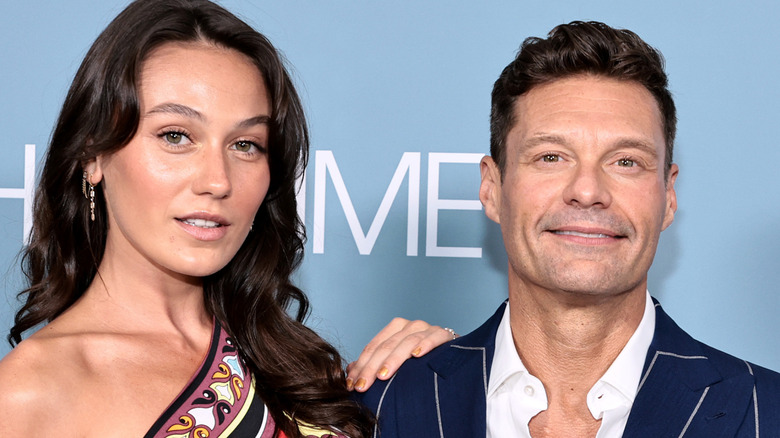 Ryan Seacrest and Aubrey Paige on the red carpet