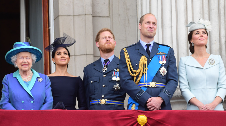 Kate Middleton, Prince William, Prince Harry and Meghan Markle walking