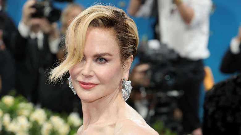 Nicole Kidman with slicked back hair at Met Gala.