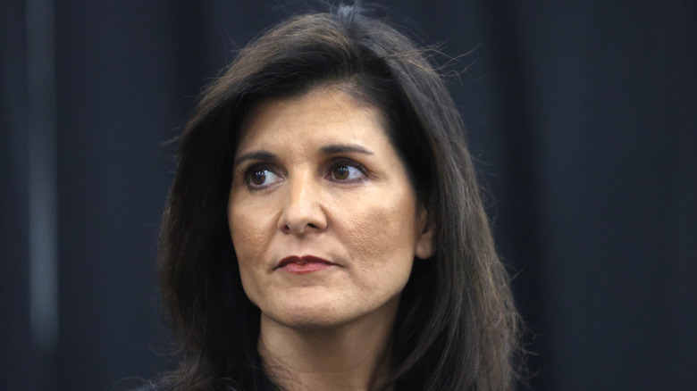 Nikki Haley looking serious