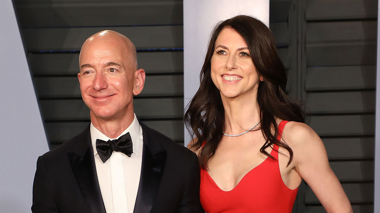Jeff Bezos and MacKenzie Scott smiling