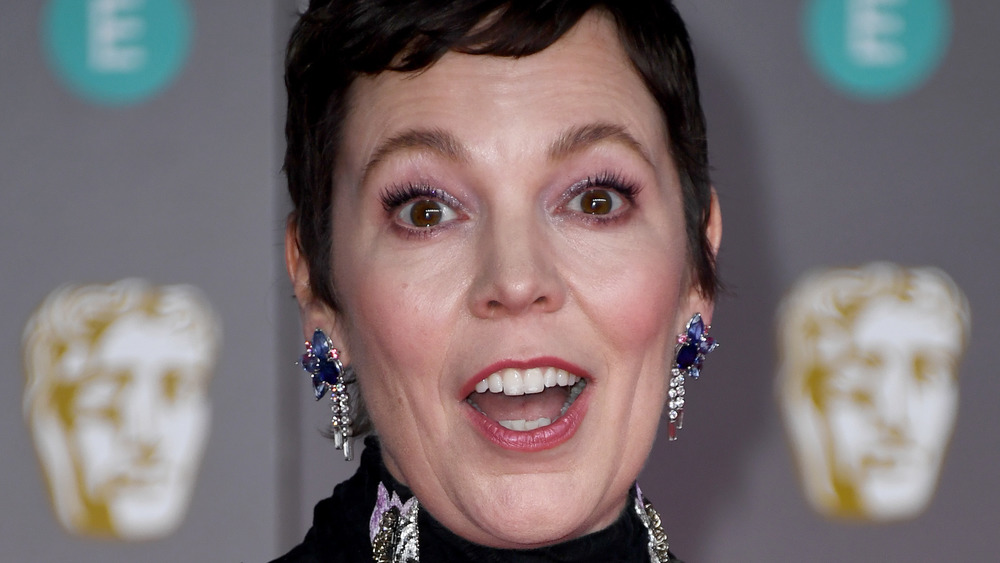 Olivia Colman looking surprised 