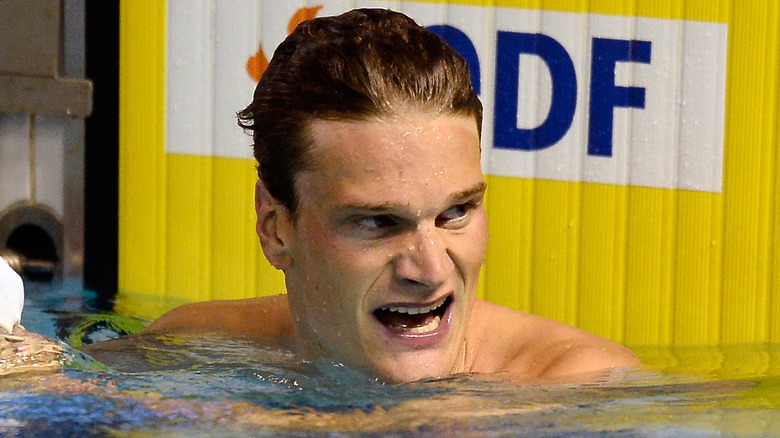 Champion swimmer Yannick Agnel competes